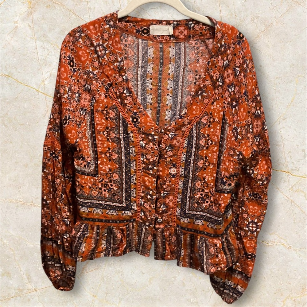 Altard State Brown,Rust Color Pheasant 
Blouse.